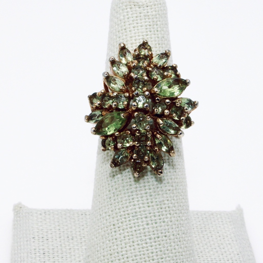 Women’s Green Gemstone Ring, 925 Setting, Size 6